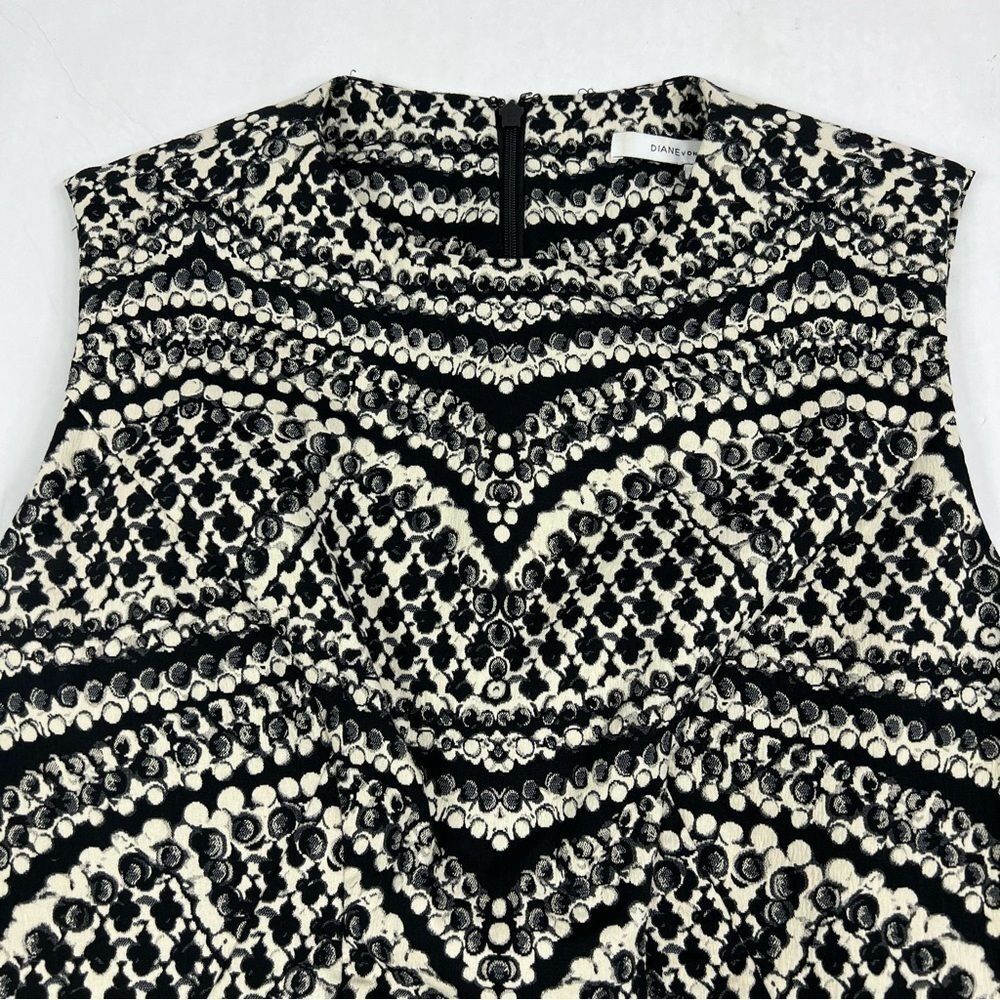 Diane Von Furstenberg Pentra Jacquard Fitted Stretch Sleeveless Sheath Dress 8 - Picture 8 of 12